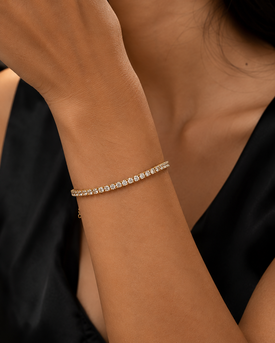 3,38 karat diamantarmbånd - 14 kt. gulguld