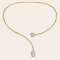 7,07 karat diamant halskæde - 14 kt. gulguld