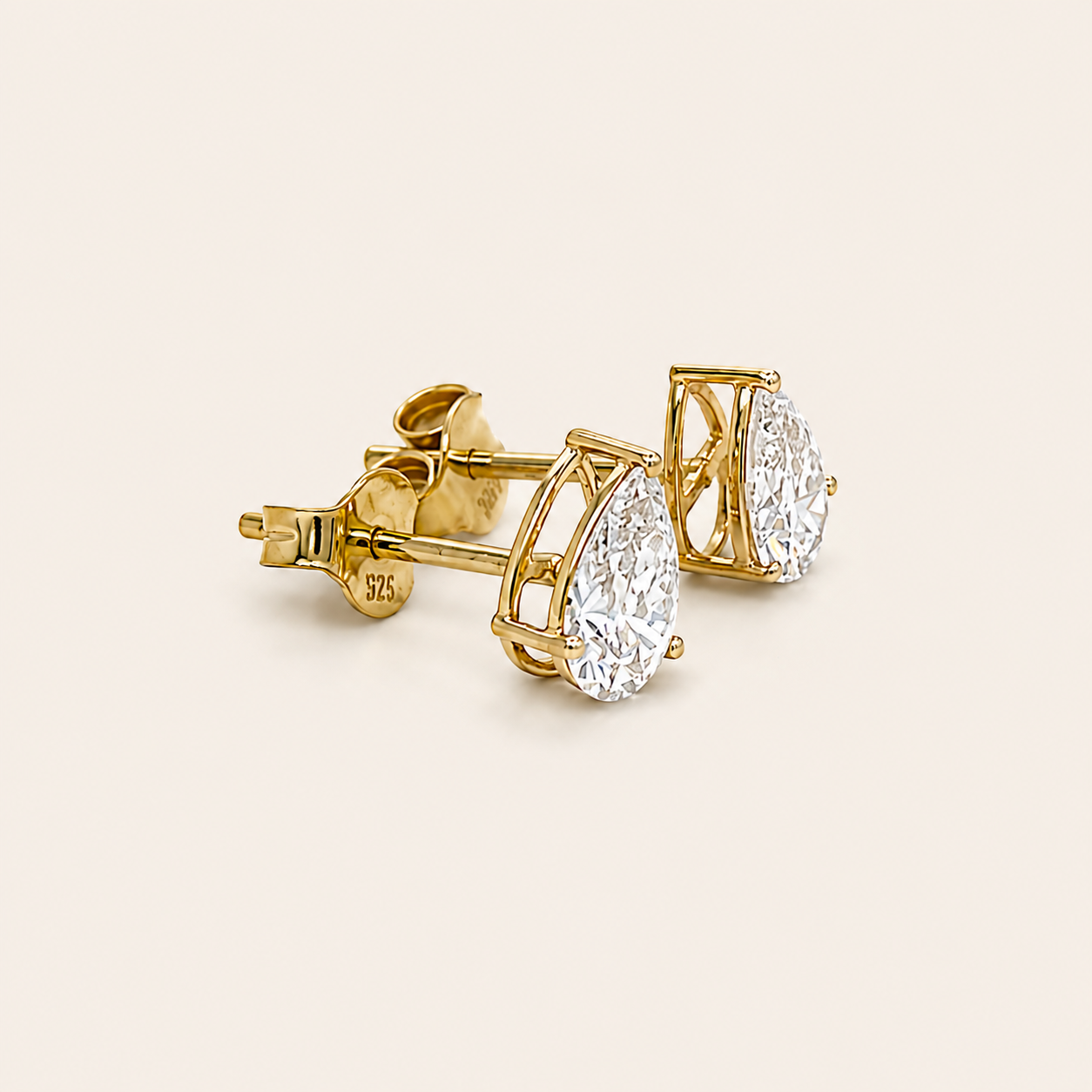 1,07 karat diamantøreringe - 14 kt. guld