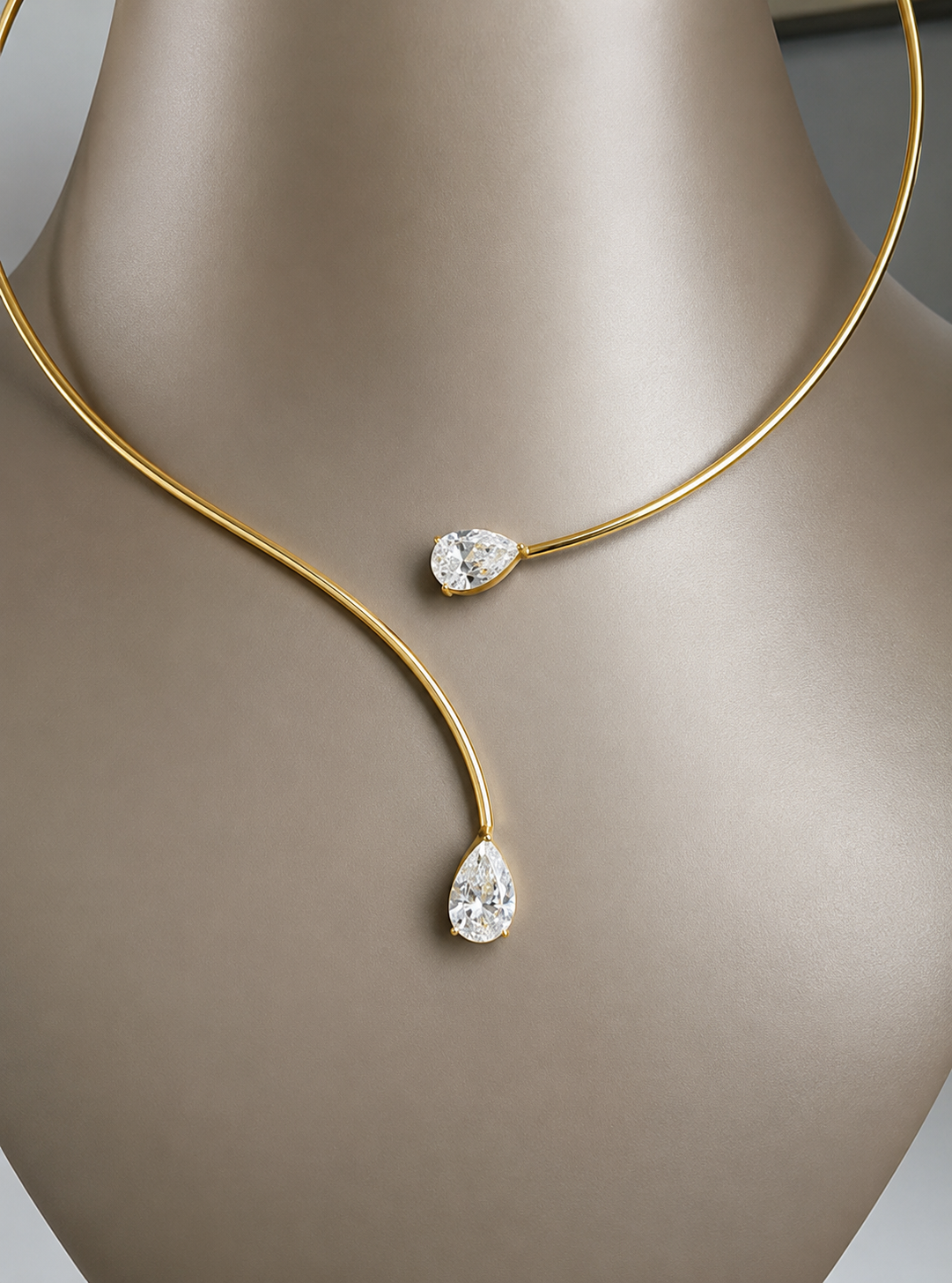 7,07 karat diamant halskæde - 14 kt. gulguld