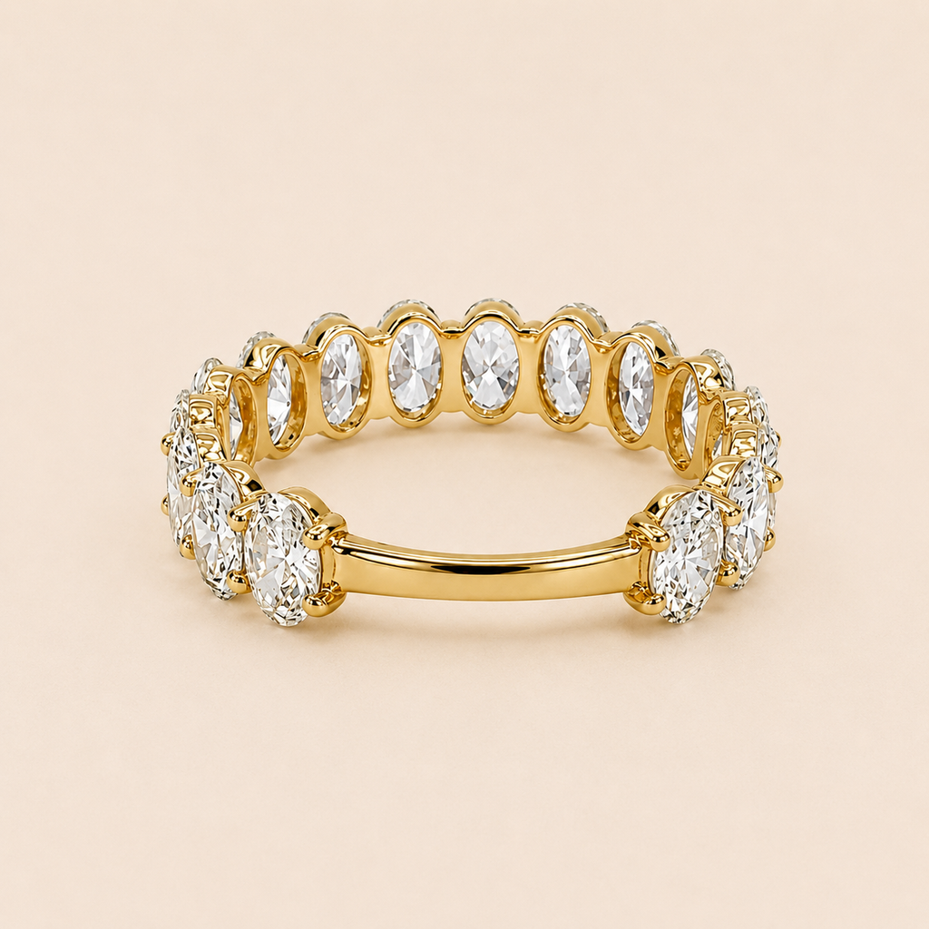 Oval diamantring 3,09 karat - 14 kt. guld