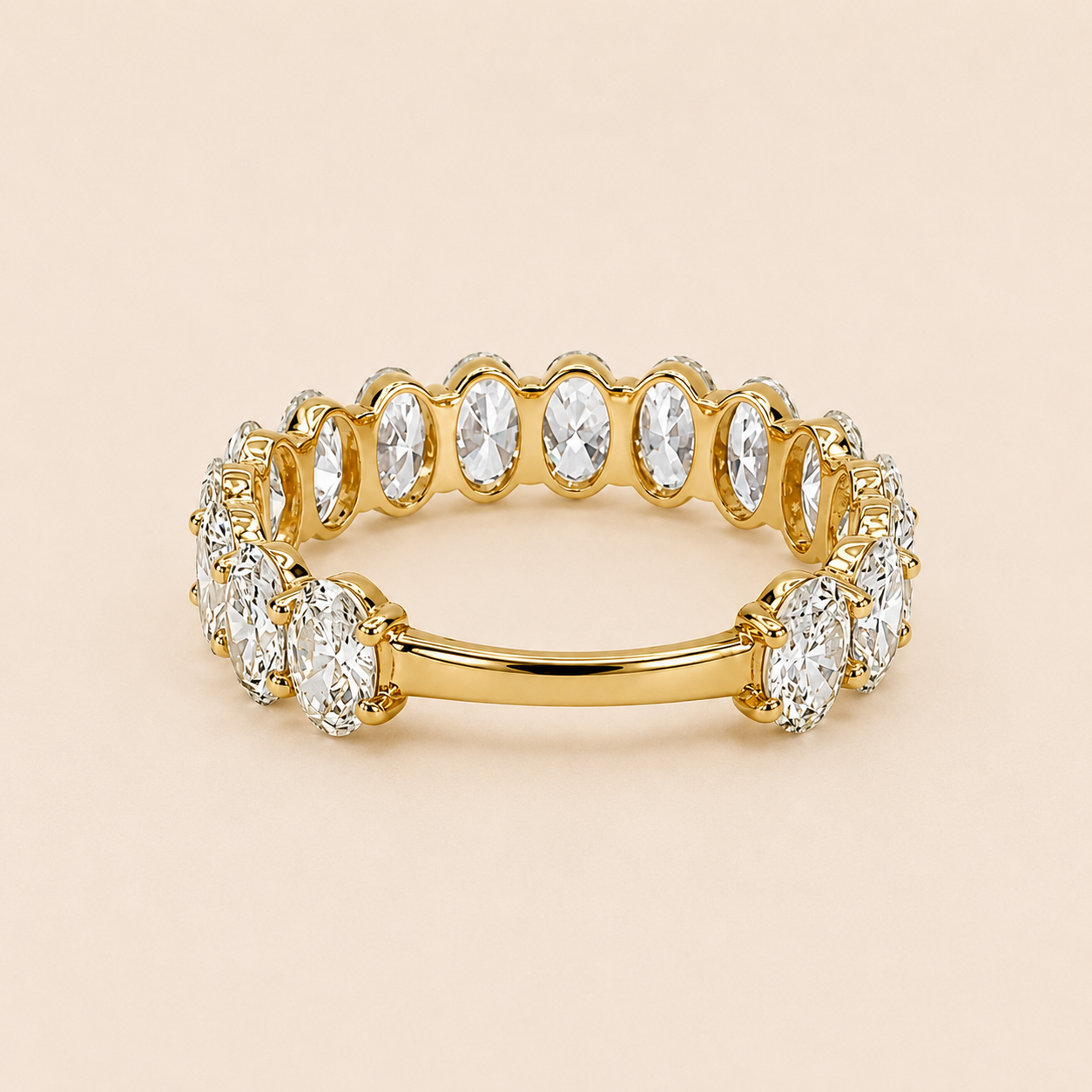 Oval diamantring 3,09 karat - 14 kt. guld