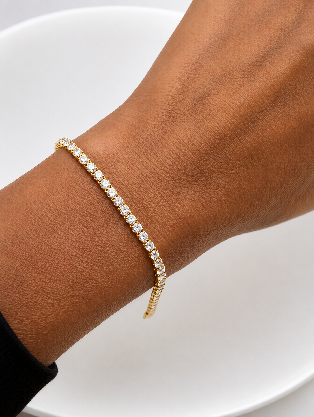 3,38 karat diamantarmbånd - 14 kt. gulguld
