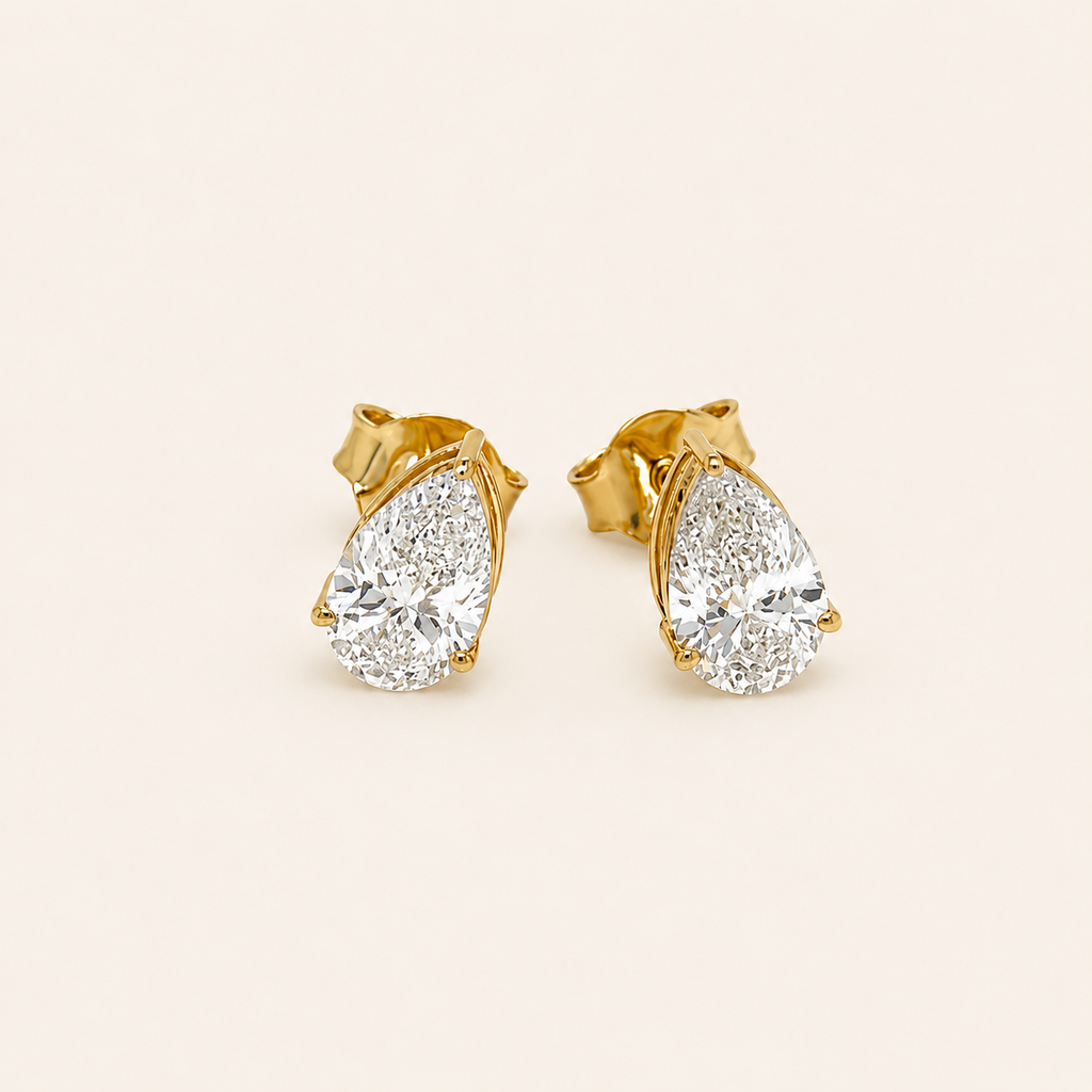 1,07 karat diamantøreringe - 14 kt. guld