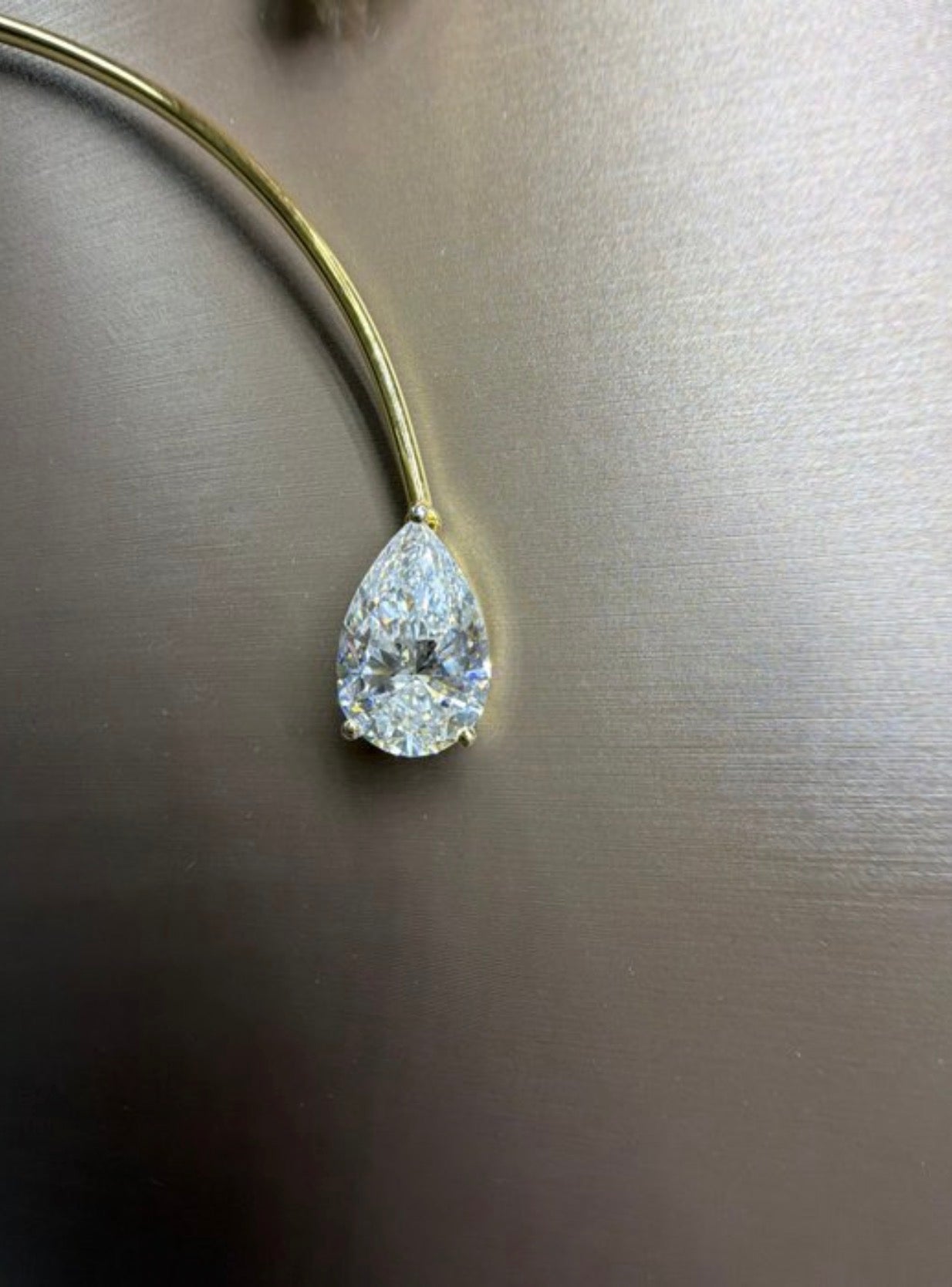 7,07 karat diamant halskæde - 14 kt. gulguld